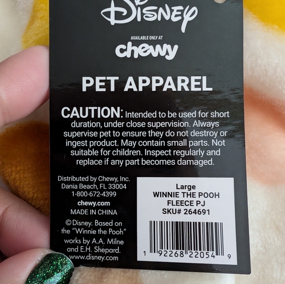 NWT Chewy Disney Winnie The Pooh "I Love Naps" Dog & Cat Plush Fleece PJs Large - Picture 11 of 12